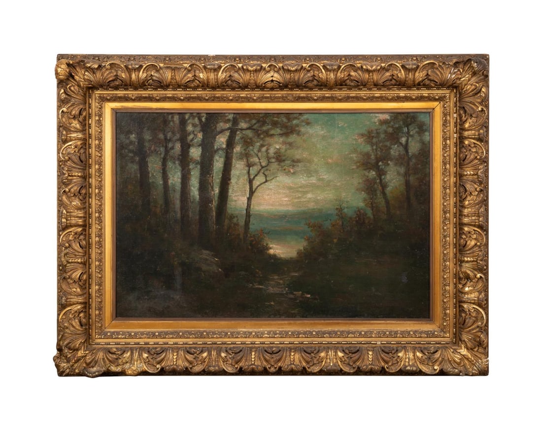 LARGE 19TH C. FRENCH LANDSCAPE O/C, SIGNED (1 of 5)