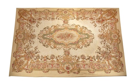 LARGE HAND WOVEN CHINESE AUBUSSON RUG