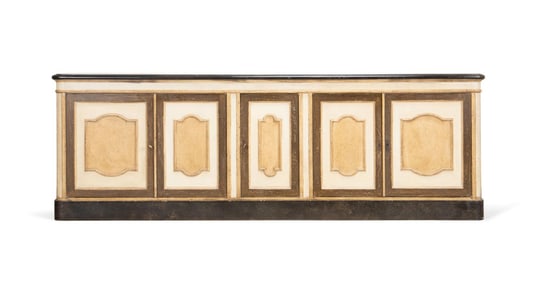 BAROQUE STYLE DISTRESSED POLYCHROME CREDENZA