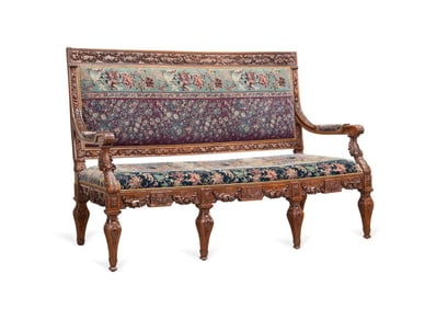 19TH C. FRENCH RENAISSANCE REVIVAL ORNATE SETTEE