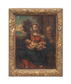 17TH C. OLD MASTER, HOLY FAMILY, OIL ON COPPER
