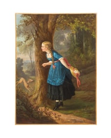 WILLIAM 'HERMANN' PISTOR, GIRL WITH DOG, O/C