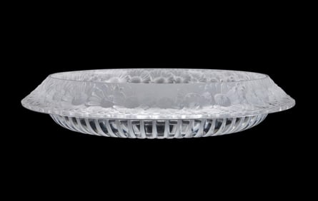 LALIQUE 'MARGUERITES' LOW CRYSTAL CENTERPIECE BOWL