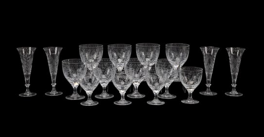 16 PIECE SET OF WILLIAM YEOWARD 'FERN' STEMWARE