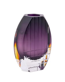 BACCARAT 'NEPTUNE' MODERN AMETHYST CRYSTAL VASE