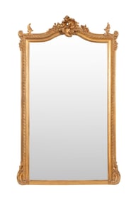 CONTINENTAL ROCOCO STYLE GILTWOOD MIRROR