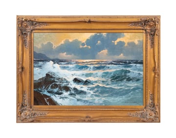 ALEXANDER DZIGURSKI SEASCAPE OIL ON CANVAS