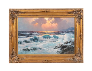 ALEXANDER DZIGURSKI SEASCAPE OIL ON CANVAS