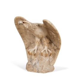 ITALIAN CARVED ALABASTER FIGURE OF AN EAGLE