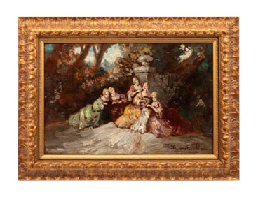 ADOLPHE MONTICELLI ?LADIES IN THE PARK', O/P