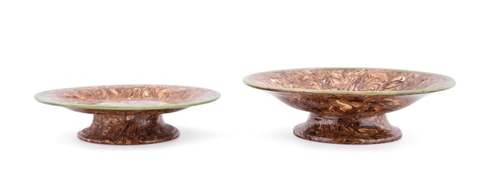 PAIR OF FRENCH APTWARE TAZZE OR COMPOTES