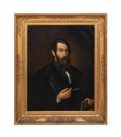 19TH CENT. PORTRAIT OF A MAN OIL ON CANVAS