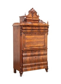 19TH C. BIEDERMEIER MAHOGANY SECRETARY
