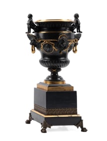 AFTER BALLIN, BRONZE EGYPTIAN REVIVAL URN, 19TH C.