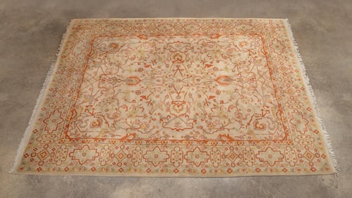 INDIAN OUSHAK HANDWOVEN RUG