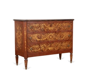 ITALIAN NEOCLASSICAL STYLE MARQUETRY COMMODE