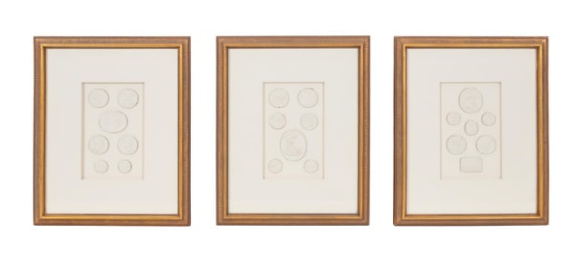 THREE GRAND TOUR TYPE FRAMED INTAGLIO GROUPINGS
