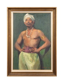 H. GORGES MAN WITH TURBAN OIL ON CANVAS 1951