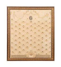 18TH / 19TH C. FRENCH EMBROIDERED TEXTILE PANEL