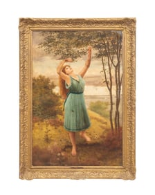 CONTINENTAL SCHOOL, WOMAN PICKING SWITCH - 1890