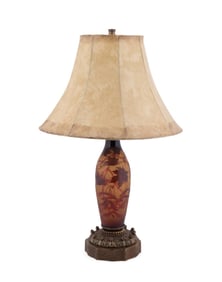 D'ARGENTAL MAPLE LEAF CAMEO VASE LAMP