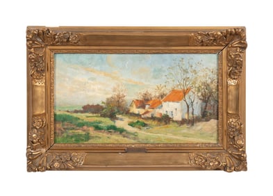 GUSTAVE HALBART LANDSCAPE OIL ON PANEL