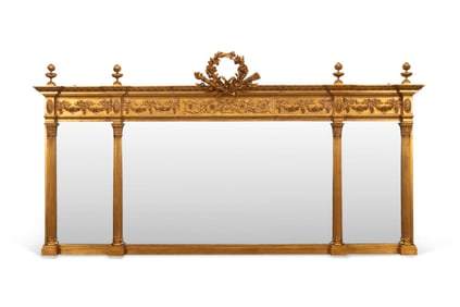 NEOCLASSICAL STYLE GILDED OVERMANTEL MIRROR