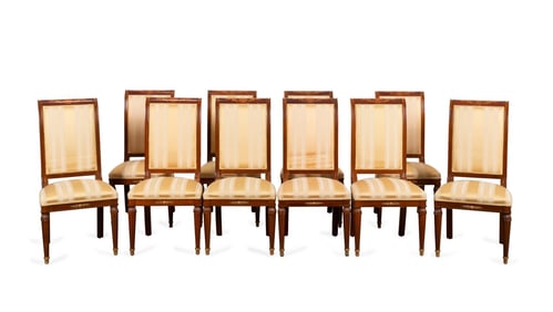 TEN VERSACE STYLE NEOCLASSICAL DINING CHAIRS
