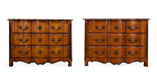 PAIR OF THEODORE ALEXANDER FRENCH COMMODES