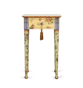 MACKENZIE-CHILDS CHECKERBOARD PAINTED SIDE TABLE