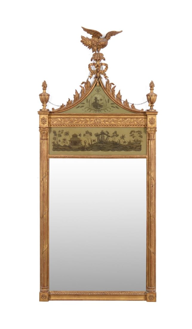 FEDERAL STYLE GILTWOOD EGLOMISE MIRROR (1 of 3)