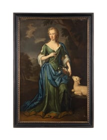 THOMAS GIBSON, 18TH C. 'LADY BRIDGET' OIL/CANVAS
