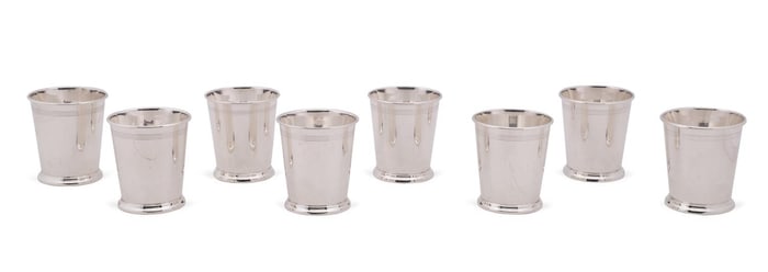 SET OF 8 REED & BARTON STERLING MINT JULEP CUPS