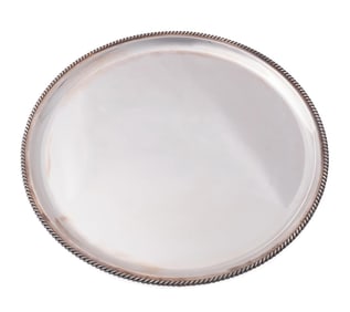 TIFFANY & CO. STERLING BRAIDED EDGE ROUND SALVER