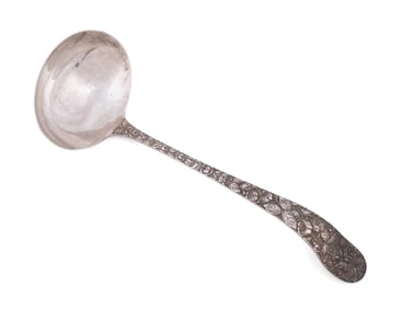 SCHOFIELD CO. 'BALTIMORE ROSE' STERLING SOUP LADLE