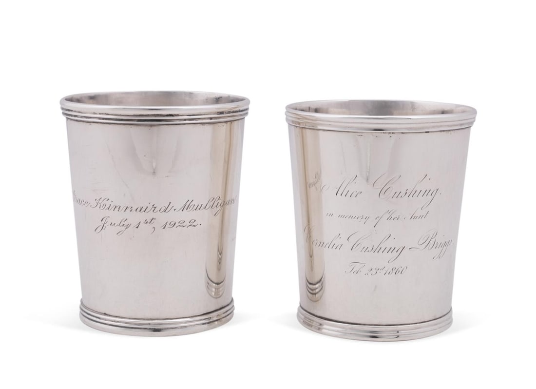 TWO MID-19TH C. AMERICAN COIN SILVER JULEP CUPS (1 of 7)