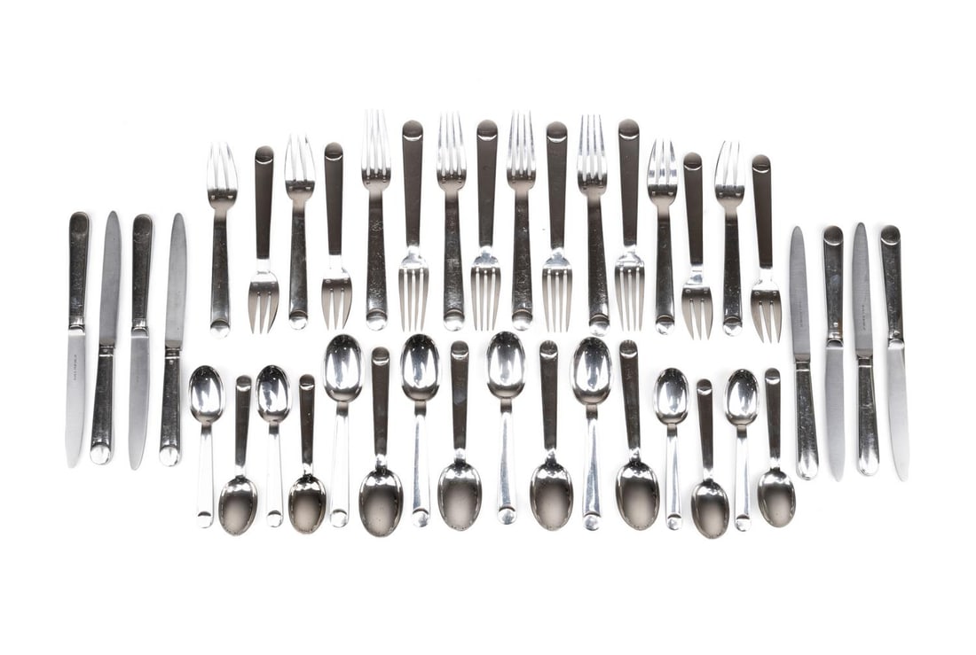 PUIFORCAT 'NORMANDIE' PLATED FLATWARE FOR 8 (1 of 12)