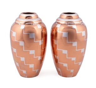 PAIR OF LUC LANEL FOR CHRISTOFLE ART DECO URNS