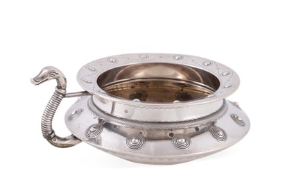 PETER HERTZ .826 SILVER ARTS & CRAFTS BOWL, 1892