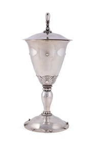 ART DECO DUTCH 830 SILVER LIDDED VESSEL C. 1930