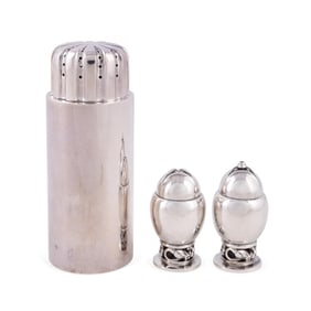 GEORG JENSEN STERLING 'SIGVARD' & BLOSSOM SHAKERS
