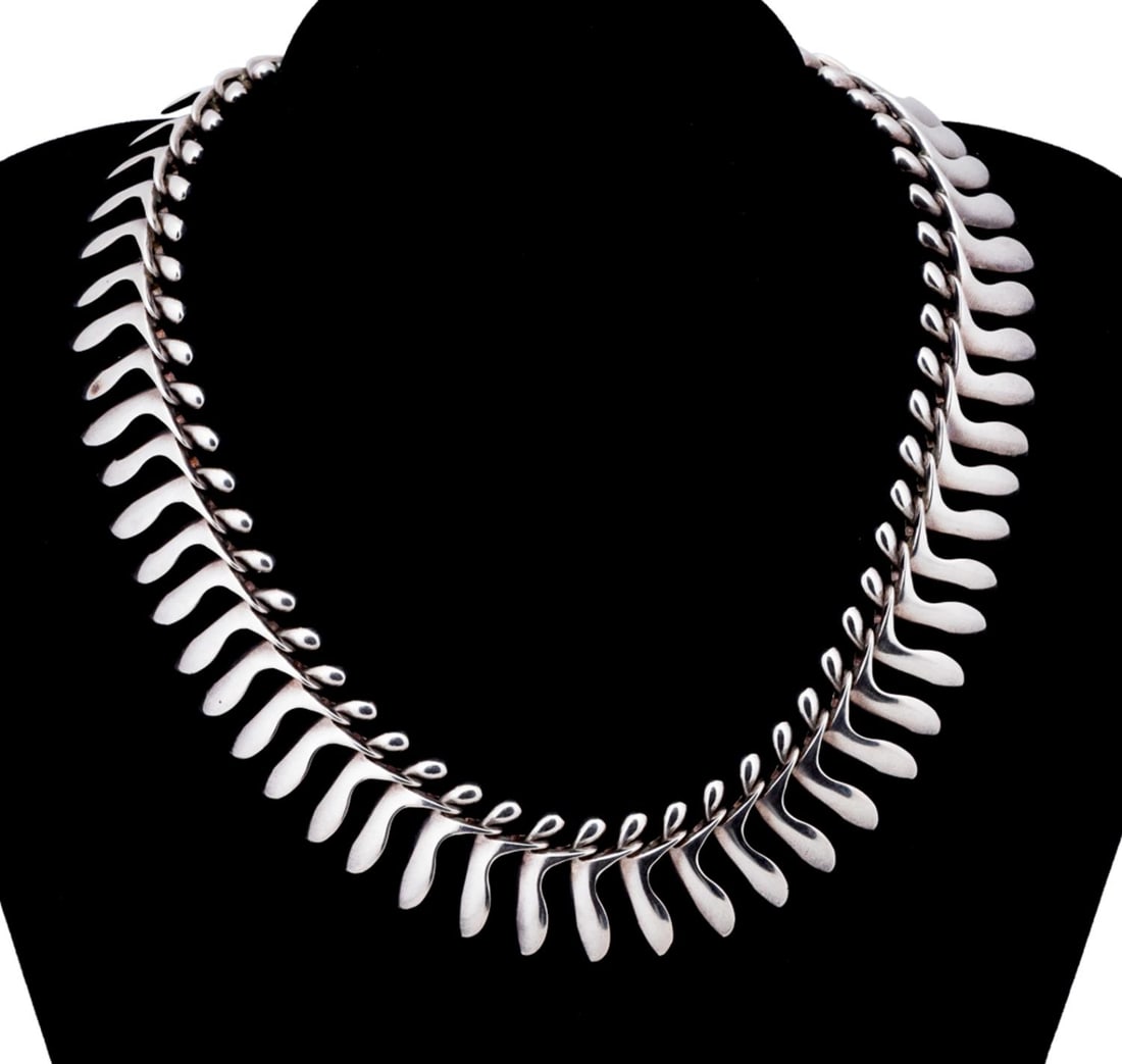 BENT GABRIELSEN ARTICULATED STERLING CHOKER, #115 (1 of 6)
