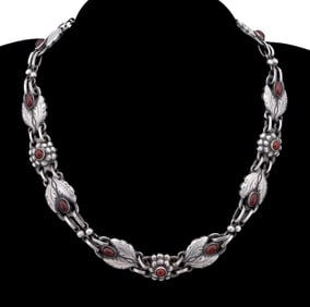 GEORG JENSEN CARNELIAN STERLING NECKLACE
