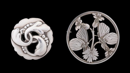 GEORG JENSEN STERLING PINS, NO. 283 AND 20