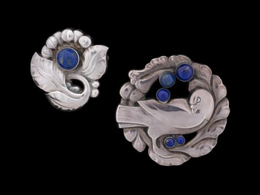 GEORG JENSEN STERLING PINS, NO. 123 AND 71
