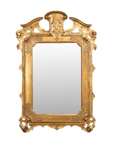 MONUMENTAL RENAISSANCE REVIVAL GILTWOOD MIRROR