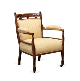 EDWARDIAN ROSEWOOD VENEER PETITE ARMCHAIR