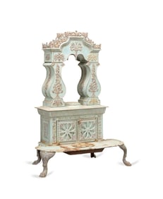 AMERICAN VICTORIAN CAST IRON PARLOR COLUMN STOVE