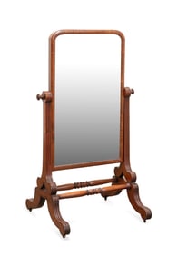 L. 19TH CENT. VICTORIAN MAHOGANY CHEVAL MIRROR
