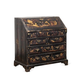 18TH C. GEORGE III EBONIZED CHINOISERIE DESK